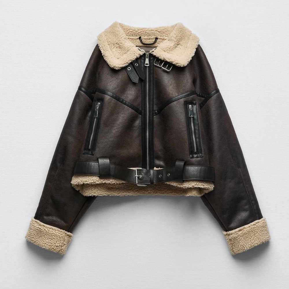 Zara Fur Lined Crop Jacket